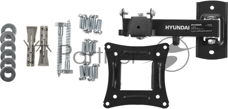 Кронштейн для телевизора Hyundai GL-R3 черный 10-27 макс.15кг настенный поворот и наклон