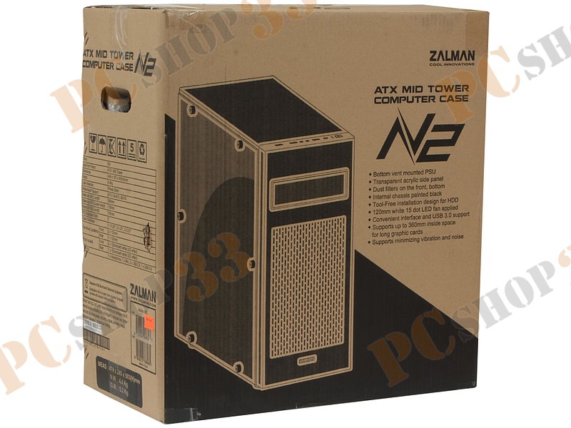 Корпус Miditower Zalman N2, ATX, черный (без БП)