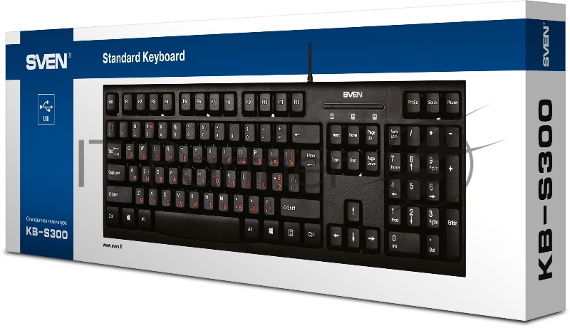 Клавиатура SVEN KB-S300 / USB / WIRED / Black
