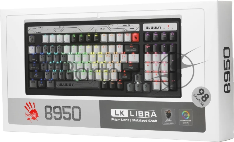 Клавиатура A4Tech Bloody B950 механическая серый/черный USB for gamer LED (B950)