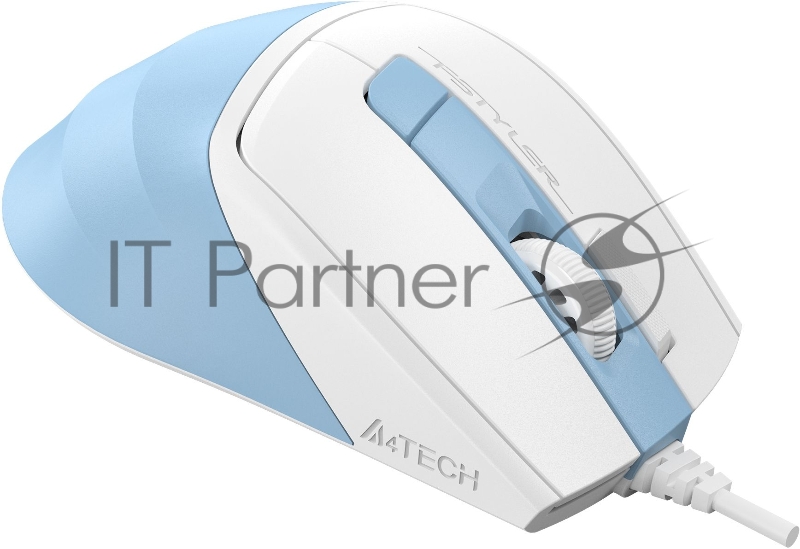 Мышь A4Tech Fstyler FM45S Air голубой/белый оптическая (2400dpi) silent USB (7but)