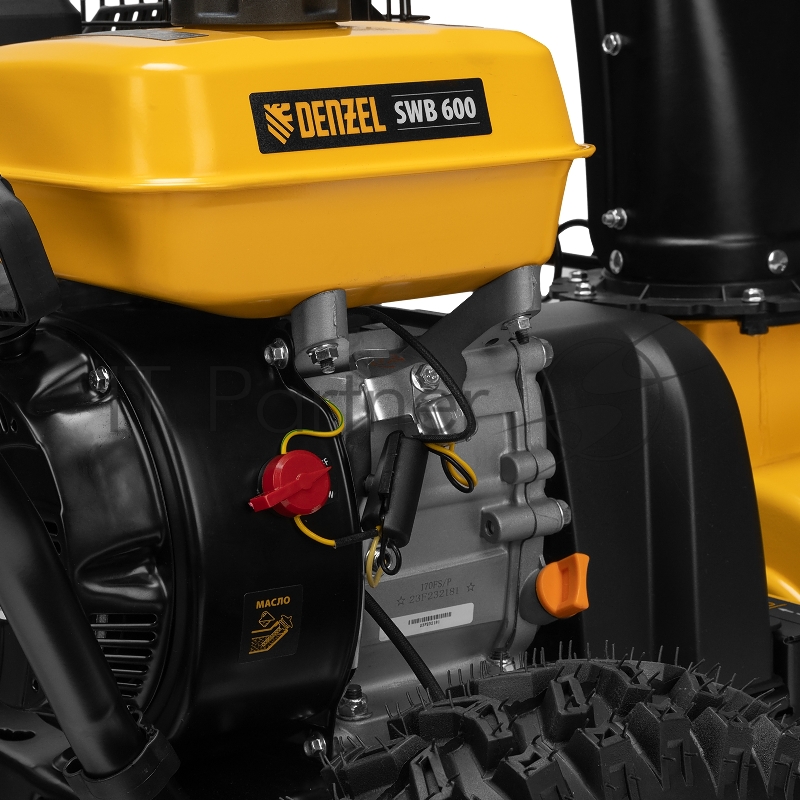 Гибридная снегоуборочная машина с функц. подметания SWB-600, 212 сс, руч. старт, 2 насадки// Denzel