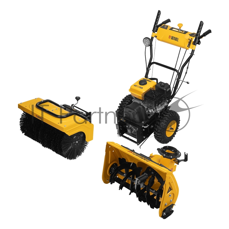 Гибридная снегоуборочная машина с функц. подметания SWB-600, 212 сс, руч. старт, 2 насадки// Denzel