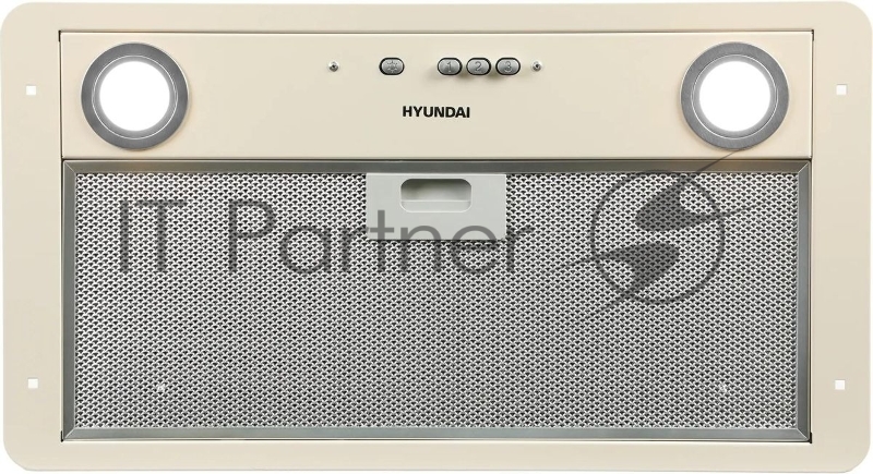 Вытяжка встраиваемая Hyundai HBB 6035 BE бежевый управление: кнопочное (1 мотор)