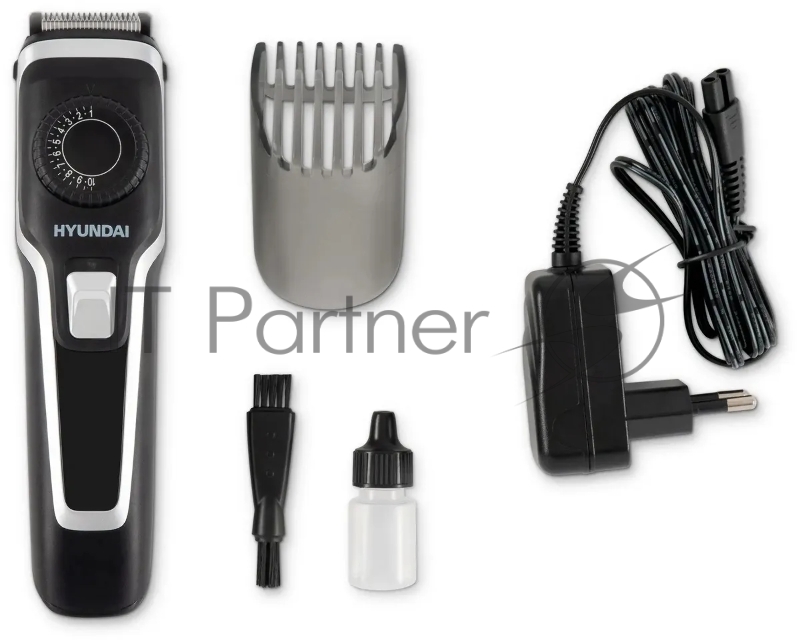 Машинка для стрижки Hyundai H-HC7127 черный 5Вт (насадок в компл:1шт)