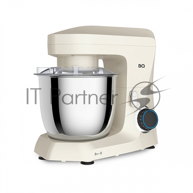 Планетарный миксер BQ MX342 Ivory. Максимальная мощность 1600 Вт / Чаша из нержавеющей стали 4,5 л / Металлические насадки в комплекте / Двойная защита: от перегрева, от перегрузки / Защитная крышка от брызг / LED подсветка / Длина сетевого шнура 1 м