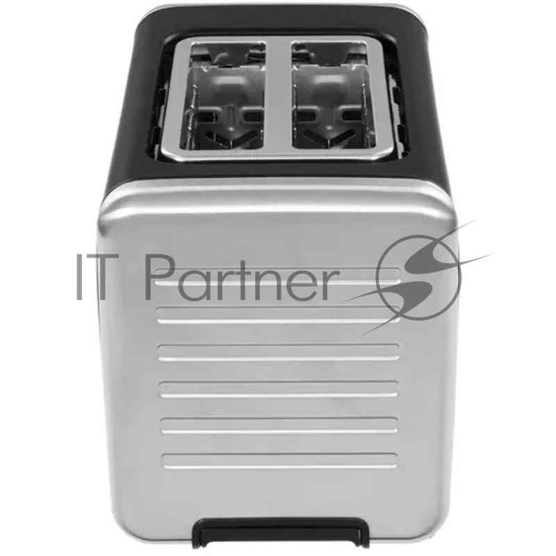 Тостер BQ T4002 Steel-Black, Мощность 850 Вт, 7 степеней поджаривания, Режимы: подогрев, разморозка, поджаривание одного тоста, Выбор типа изделия: хлеб, бейгл, вафли, выпечка, английский маффин, LED дисплей, Сенсорное управление, Съемный лоток для с