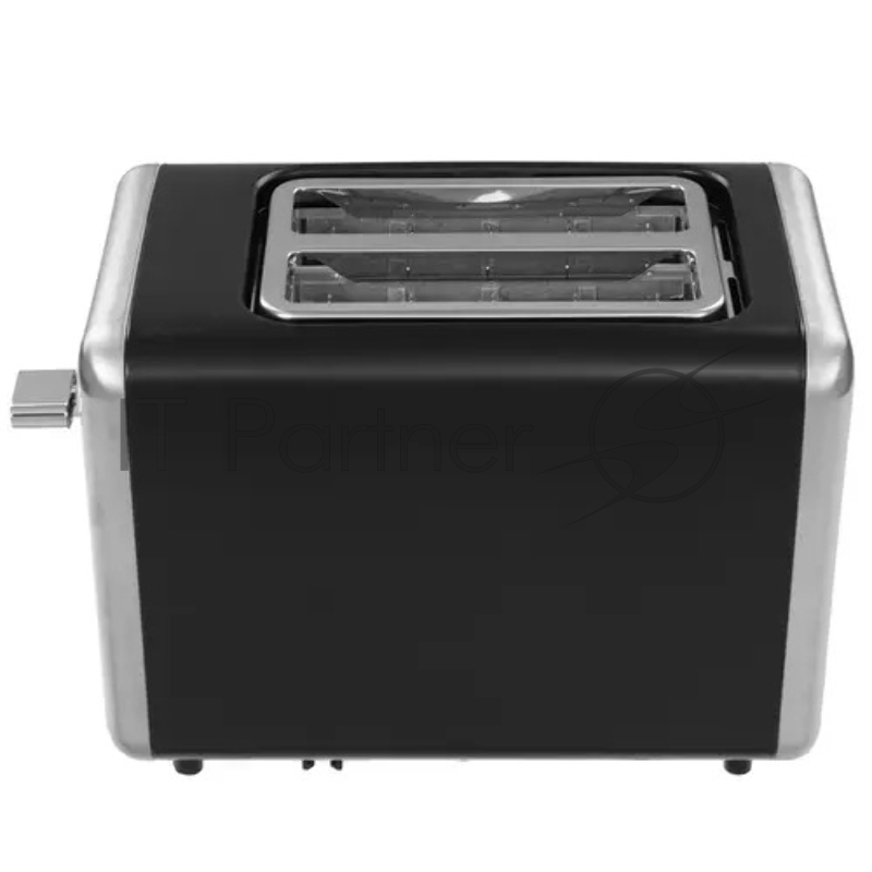 Тостер BQ T4002 Steel-Black, Мощность 850 Вт, 7 степеней поджаривания, Режимы: подогрев, разморозка, поджаривание одного тоста, Выбор типа изделия: хлеб, бейгл, вафли, выпечка, английский маффин, LED дисплей, Сенсорное управление, Съемный лоток для с