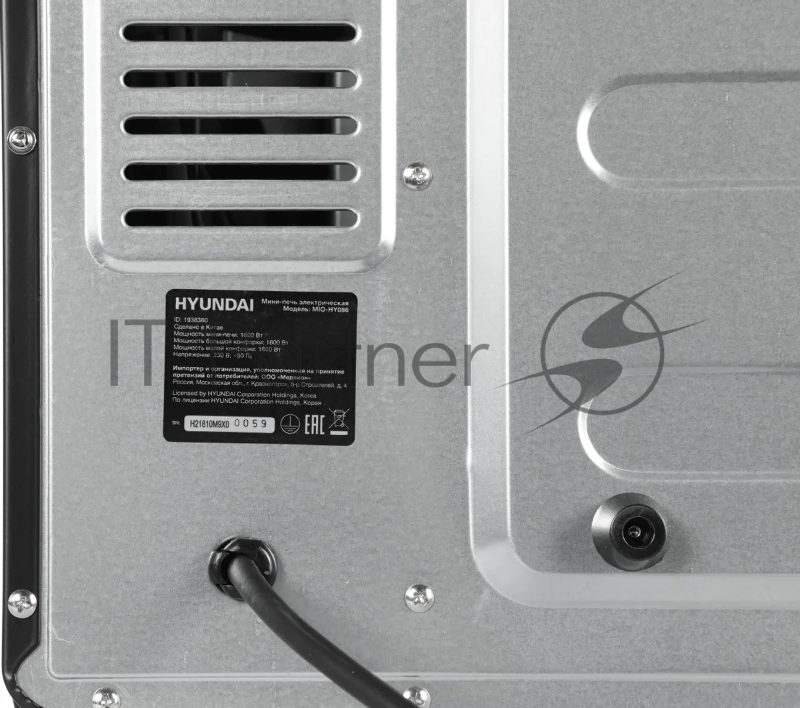 Мини-печь Hyundai MIO-HY086 38л. 1600Вт черный