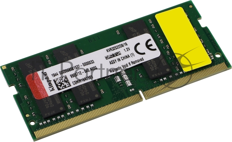 Память оперативная Kingston SODIMM 16GB 3200MHz DDR4 Non-ECC CL22 DR x8