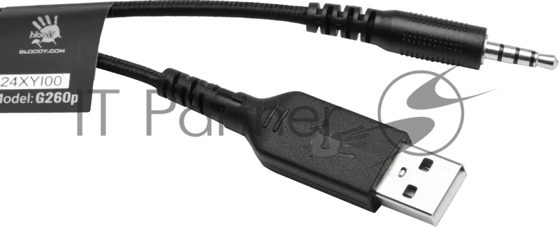 Наушники с микрофоном A4Tech Bloody G260p черный 2м мониторные USB оголовье (G260P)