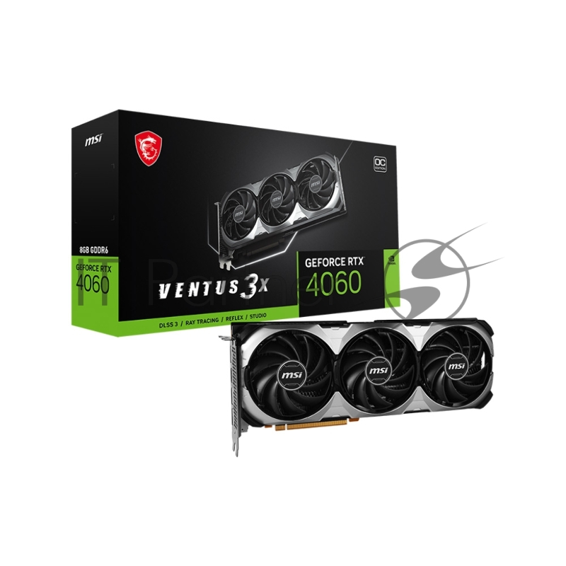 Видеокарта MSI 8 Гб GDDR6 128 бит PCIE 4.0 16x GPU 1830 МГц 3xВыход HDMI 1xВыход DisplayPort RTX4060VENTUS3X8GOC