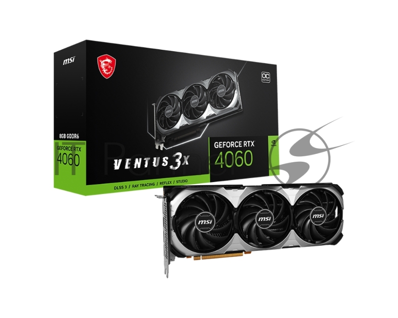 Видеокарта MSI 8 Гб GDDR6 128 бит PCIE 4.0 16x GPU 1830 МГц 3xВыход HDMI 1xВыход DisplayPort RTX4060VENTUS3X8GOC