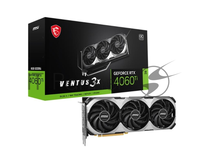 Видеокарта MSI 8 Гб GDDR6 128 бит PCIE 4.0 16x GPU 1830 МГц 3xВыход HDMI 1xВыход DisplayPort RTX4060VENTUS3X8GOC