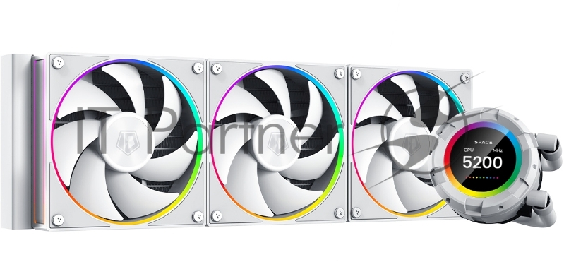 Система водяного охлаждения ID-Cooling SL360 WHITE Soc-AM5/AM4/1151/1200/2066/1700 4-pin 14-30dB Al+Cu 350W LED Ret