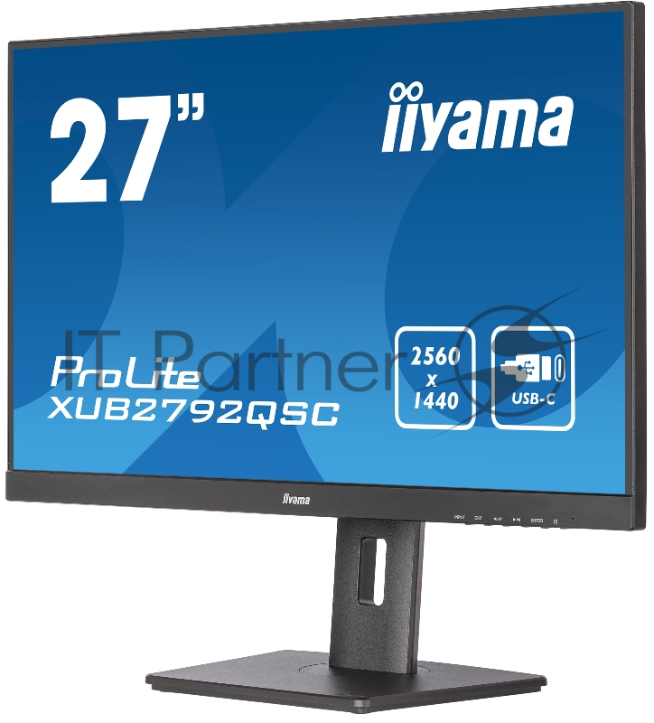 Монитор Iiyama 27 ProLite XUB2792QSC-B5 черный IPS LED 16:9 HDMI M/M матовая HAS Piv 350cd 178гр/178гр 2560x1440 75Hz DP 2K USB 6.8кг