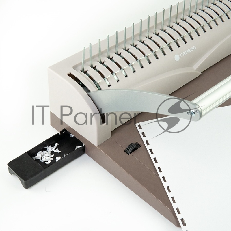 Переплетчик Heleos БП13пс коричневый (БП13ПСК) A4/перф.13л.сшив/макс.450л./пл (6-51мм)