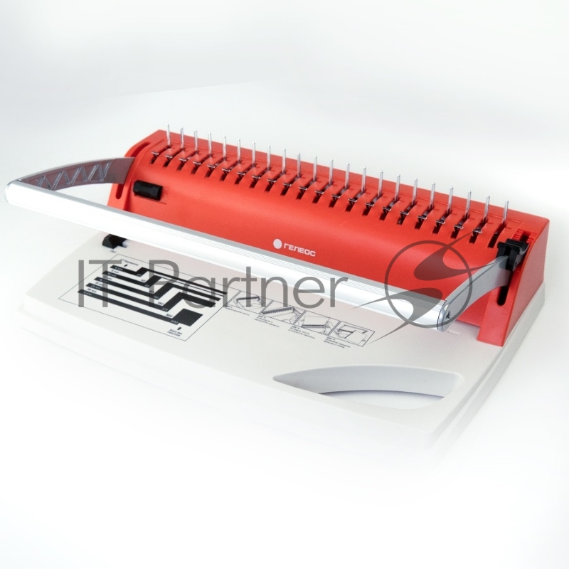 Переплетчик Heleos БП9п бело-красный (БП9ПБК) A4/перф.9л.сшив/макс.150л./пла (6-19мм)