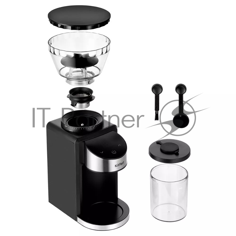 Кофемолка Kitfort КТ-7168 200Вт сист.помол.:жернова вместим.:250гр черный