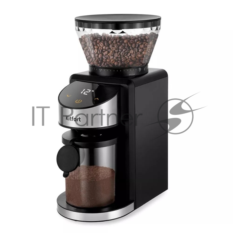 Кофемолка Kitfort КТ-7168 200Вт сист.помол.:жернова вместим.:250гр черный