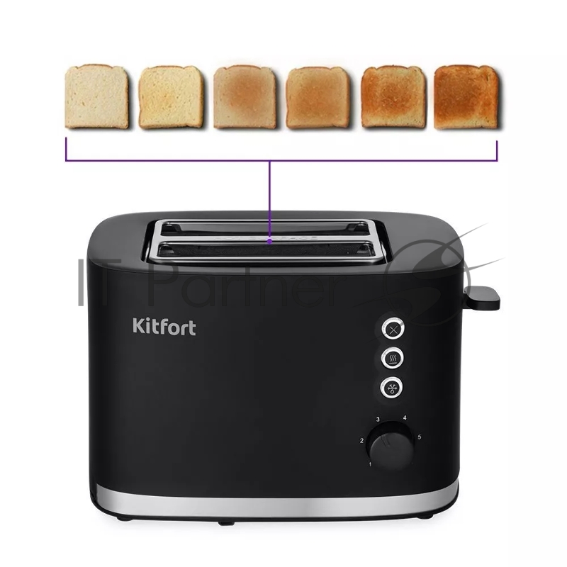 Тостер Kitfort КТ-6217 870Вт черный