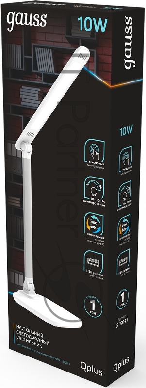 Светильник Gauss Qplus GTL504 (GT5041) настольный LED белый 10Вт