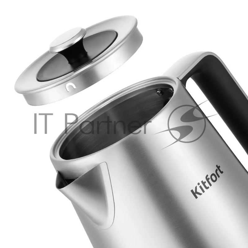 Чайник электрический Kitfort КТ-6182 1.7л. 2200Вт серебристый/черный (корпус: нержавеющая сталь)