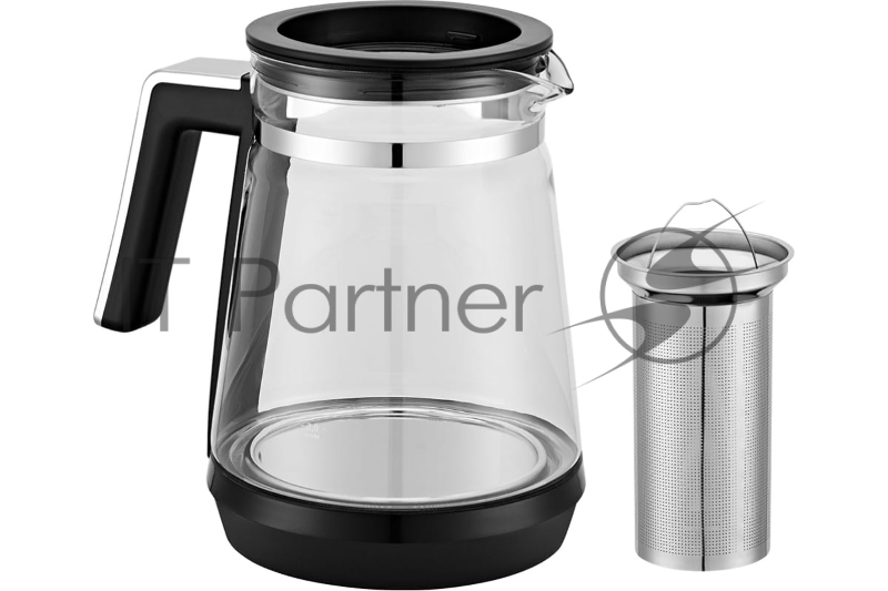 Чайник электрический Kitfort КТ-6187 1.5л. 2150Вт черный/серебристый (корпус: пластик/стекло)