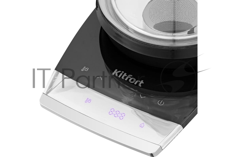 Чайник электрический Kitfort КТ-6187 1.5л. 2150Вт черный/серебристый (корпус: пластик/стекло)