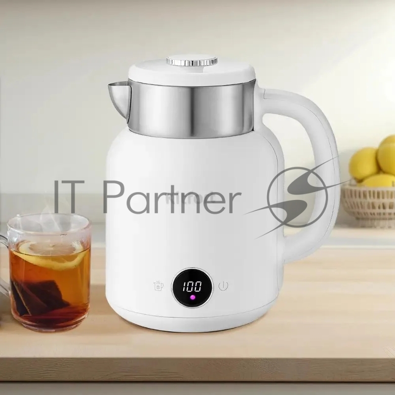 Чайник электрический Kitfort КТ-6196-2 1.5л. 2200Вт белый/серебристый (корпус: нержавеющая сталь)