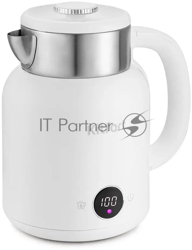 Чайник электрический Kitfort КТ-6196-2 1.5л. 2200Вт белый/серебристый (корпус: нержавеющая сталь)