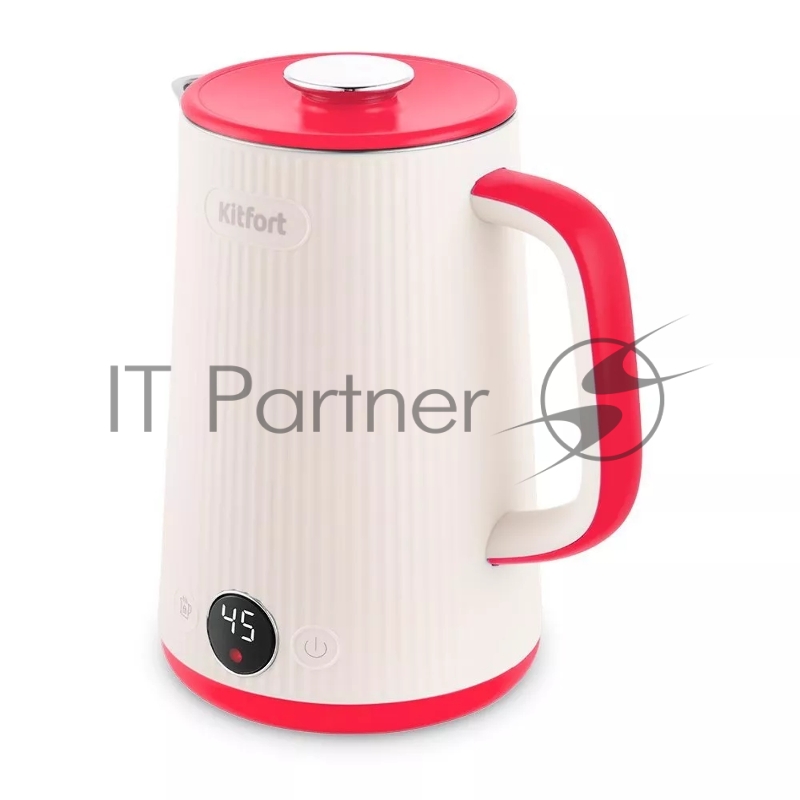 Чайник электрический Kitfort КТ-6197-1 1.7л. 1500Вт розовый/белый (корпус: нержавеющая сталь)