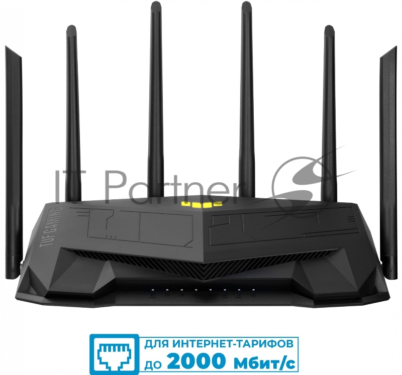 Маршрутизатор Asus TUF-AX6000 AX6000 2.5GE/USB3.0 компл.:устройство/крепления/ад черный (упак.:1шт)