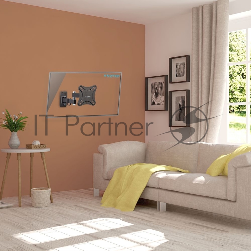 Кронштейн для телевизора Kromax CORBEL-3 черный 10-32 макс.25кг настенный поворот и наклон