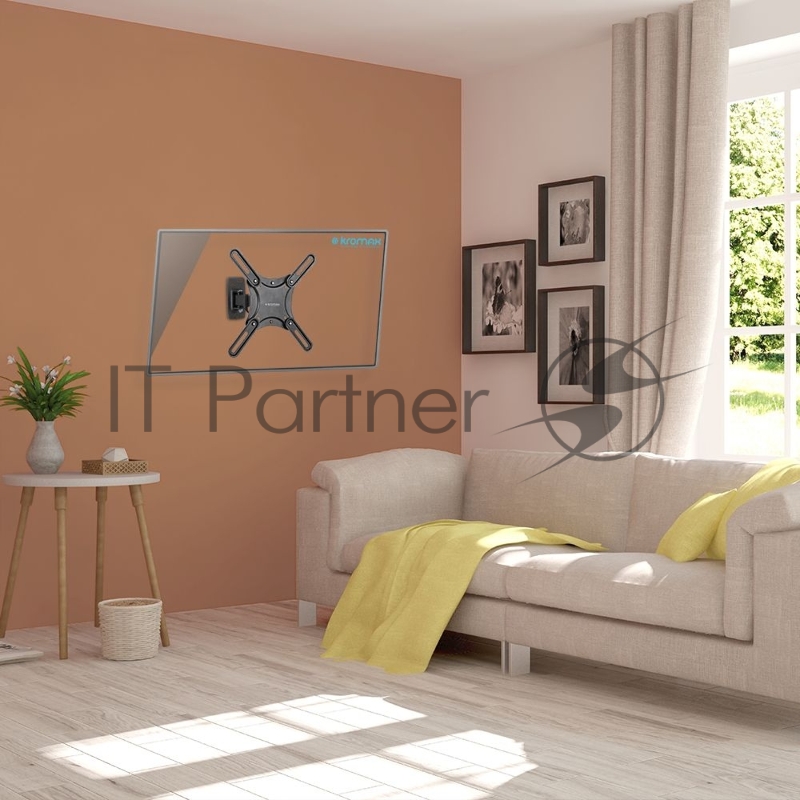 Кронштейн для телевизора Kromax CORBEL-4 черный 15-42 макс.25кг настенный поворот и наклон