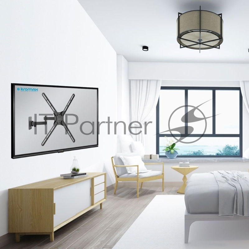 Кронштейн для телевизора Kromax CORBEL-7 черный 22-65 макс.30кг настенный поворот и наклон