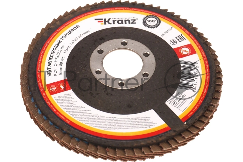 Круг лепестковый торцевой, P24, 115х22,2мм KRANZ