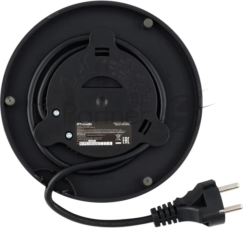 Чайник электрический Hyundai HYK-G3036 1.7л. 2200Вт черный/прозрачный (корпус: стекло)