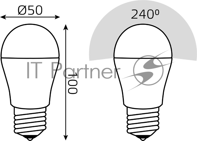 Лампа светодиодная Gauss Basic 13Вт цок.:E27 шар св.свеч.теп.св./дневн. (10502132)