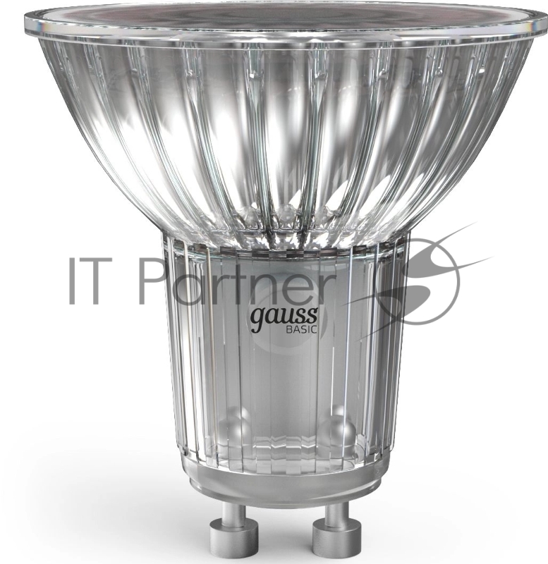 Лампа светодиодная Gauss Basic 6Вт цок.:GU10 софит св.свеч.теп.св./дневн. (10106162)