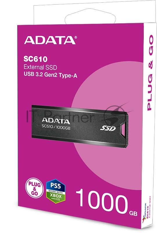 SSD жесткий диск ADATA USB3.2 1TB EXT. SC610-1000G-CBK/RD
