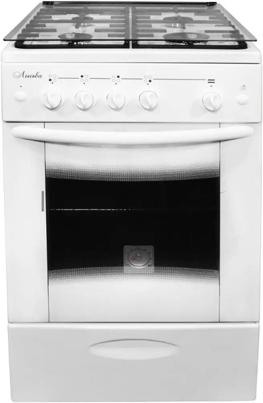 Плита Газовая Лысьва ГП 4к20 МС-2у белый (стеклянная крышка) реш.чугун