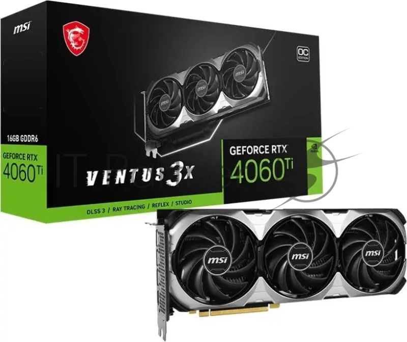 Видеокарта MSI RTX4060Ti VENTUS 3X 16G NVIDIA GeForce RTX 4060TI 16Gb PCI-E 4.0 128bit GDDR6 2535/18000 HDMIx1 DPx3 HDCP Ret