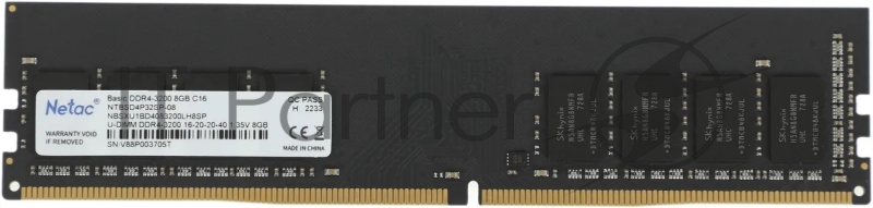 Память DDR4 8GB 3200MHz Netac NTBSD4P32SP-08J Basic RTL PC4-25600 CL22 DIMM 288-pin 1.2В single rank Ret