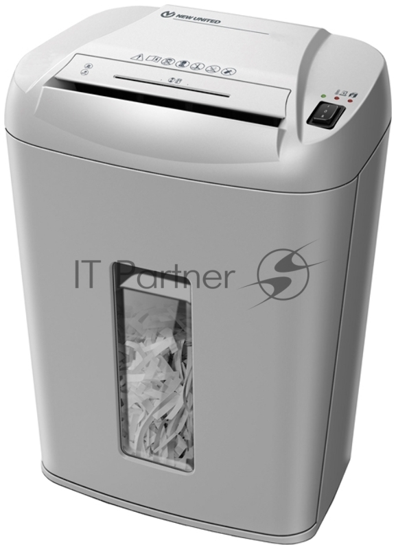 Шредер New United RT-10M серый (секр.P-5) фрагменты 12лист. 27лтр. скобы пл.карты