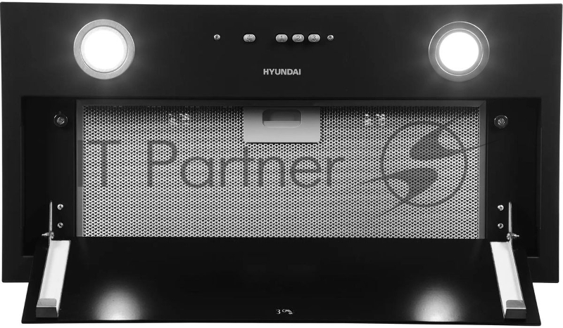 Вытяжка встраиваемая Hyundai HBB 6036 BG черный управление: кнопочное (1 мотор)