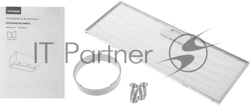 Вытяжка встраиваемая Hyundai HBB 6036 WG белый управление: кнопочное (1 мотор)