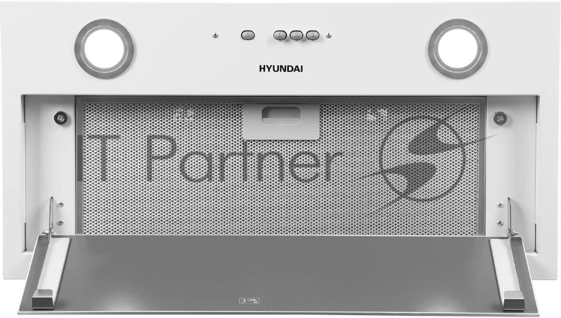 Вытяжка встраиваемая Hyundai HBB 6036 WG белый управление: кнопочное (1 мотор)