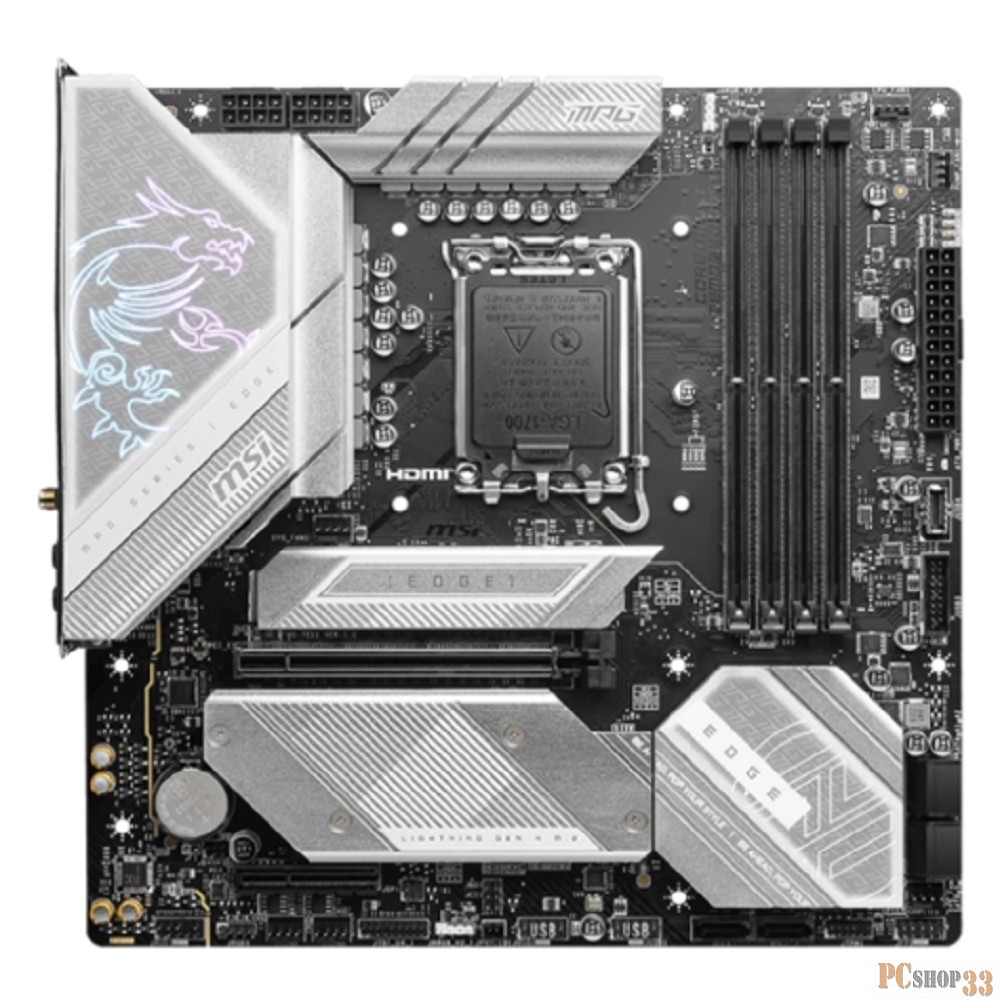 Материнская плата MSI MPG B760M EDGE TI WIFI B760, LGA1700, 4DDR5, 1PCI-Ex16, 1PCI-Ex4, 3M.2, 6SATA3, 1USB3.2 Gen2x2,4,