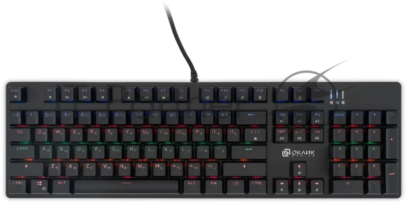 Клавиатура Оклик 990 G2 механическая черный USB Multimedia for gamer LED (1875240)